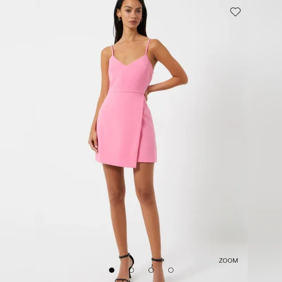pink flare dress Fit and Flare Dress with Deep V Pleated Neckline & Chiffon Skirt